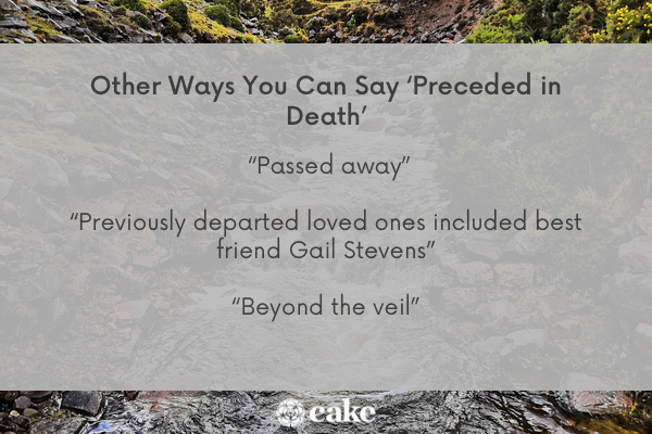 Other Ways to Say ‘Preceded in Death’